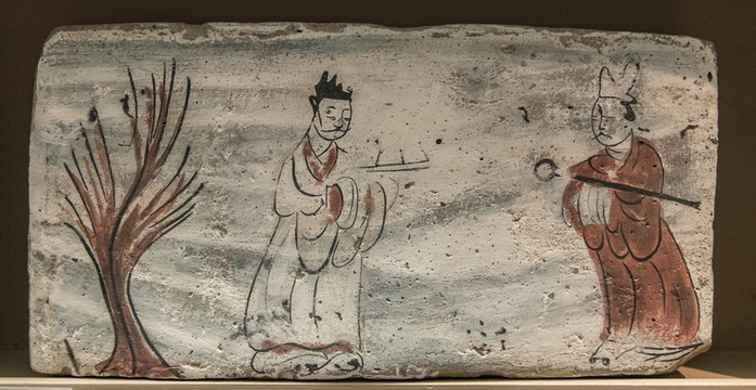 贈(zèng)刀圖壁畫(huà)磚