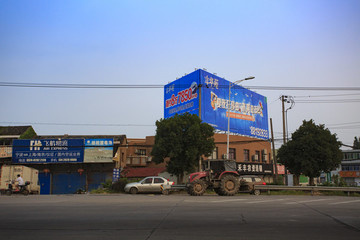 戶外,廣告牌,路口,指示牌,廣告,傳媒,道路
