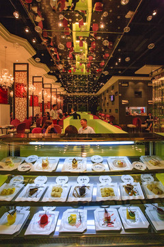 時尚餐廳,美食,室內(nèi),燈光,玻璃