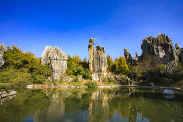 云南,石林,石頭,山洞,地質公園