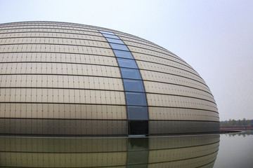 北京,國家大劇院,建筑,倒影,外景