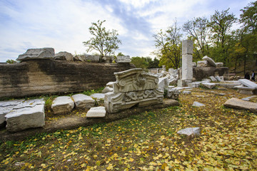 北京,圓明園,皇家園林,秋色,銀杏,殘垣斷壁,歷史,遺跡,遺址,大水法,石頭