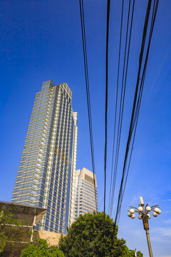 四川,成都,香格里拉酒店,大樓,安順廊橋,燈籠,濱江