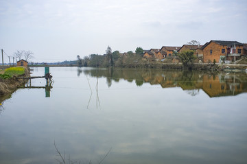 江西,南昌縣,鄉(xiāng)村,小河,紅房子,田園,水稻,稻田,土地,道路,村莊,貧窮