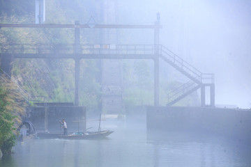 浙江,麗水,云和縣,仙宮景區(qū),云和湖,緊水灘電站,霧氣,仙境