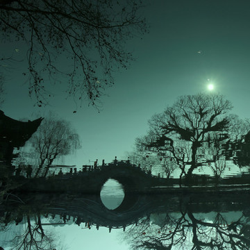 浙江,臺(tái)州,臨海,東湖公園,亭臺(tái)水榭,生態(tài),樹木,倒影,綠色,春天