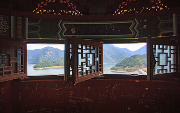 浙江,臺(tái)州,臨海,涌泉,牛頭山,水庫(kù),船,公園,大壩