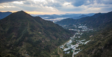 浙江,臺(tái)州,臨海,涌泉,南屏山,桔園,山村,村莊