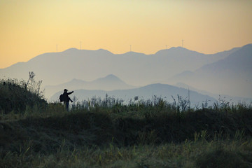 浙江,臺(tái)州,仙居,楊豐山,山村,田野,稻田,秋色,豐收