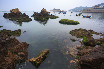 浙江,舟山,嵊泗,枸杞島,海島,海灣,船,碼頭,沙灘,礁石,海浪,漁村