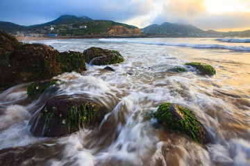 浙江,舟山,嵊泗,枸杞島,海島,海灣,船,碼頭,沙灘,礁石,海浪,漁村