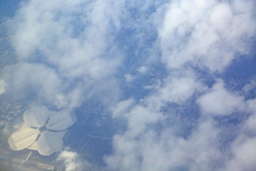 飛機(jī),白云,機(jī)翼,天空,藍(lán)天,飛翔