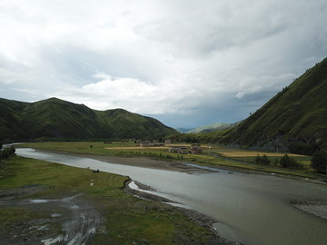 雅安古河道航拍