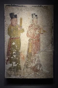 金代人物侍宴圖壁畫