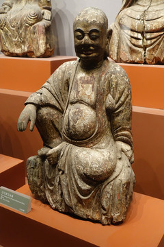 明代泥塑過江羅漢坐像