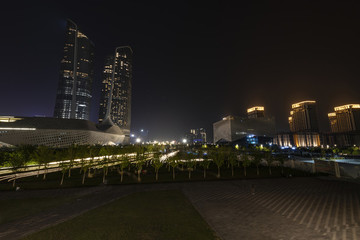 南京青奧村雙子樓夜景
