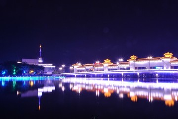 四川廣漢江畔夜景