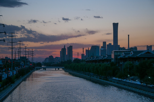 城市夕陽風光