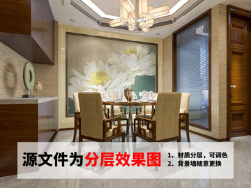 室內(nèi)墻紙壁畫效果圖設(shè)計(jì)餐廳
