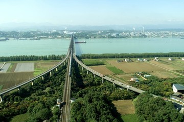 秋季航拍枝城長(zhǎng)江大橋