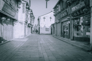 古鎮(zhèn)老建筑黑白照