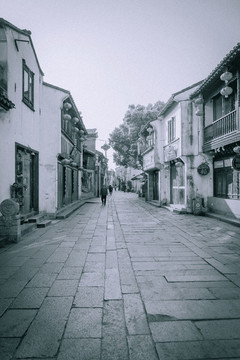 古鎮(zhèn)老建筑黑白照