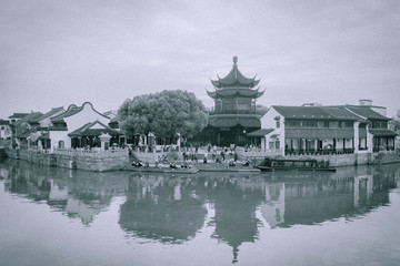 江南古鎮(zhèn)黑白照