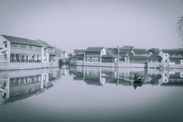 蘇州古鎮(zhèn)老建筑黑白照