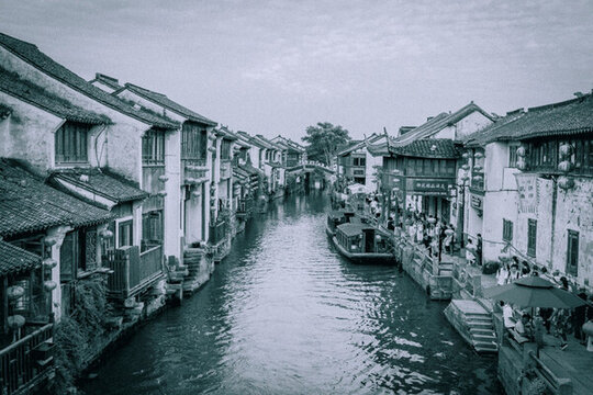 蘇州民居情懷黑白照