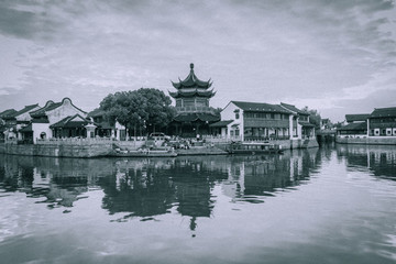 蘇州古鎮(zhèn)黑白照片