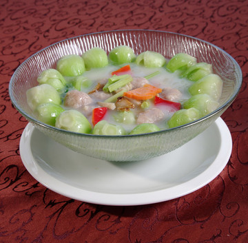 粥水肉丸浸菜膽