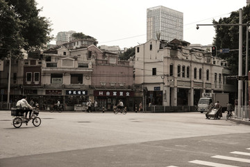 老廣州騎樓建筑照片