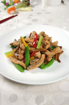 燒汁茶樹菇炒燒鰻柳