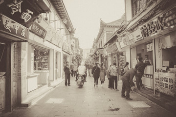 濟(jì)南芙蓉街街景老照片