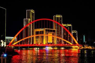 天津海河風(fēng)光夜景