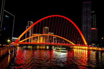 天津海河風光夜景