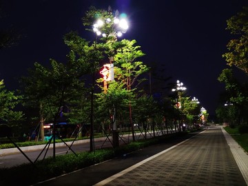 夜晚人行道