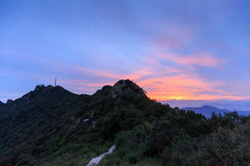 北京百花山五指峰晚霞