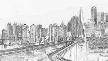 重慶城市風光線描