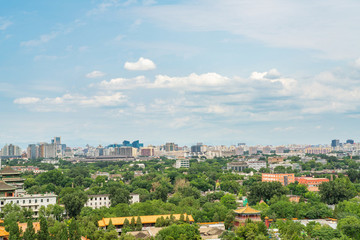 景山公園遠(yuǎn)眺綠色北京