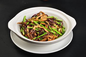 肉絲炒野菌