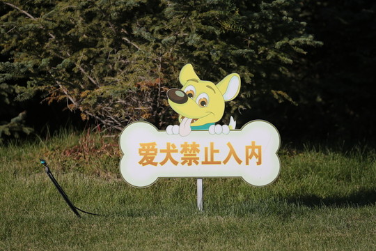 草地標(biāo)語(yǔ)牌攝影
