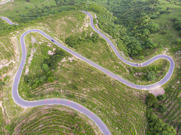 航拍妙峰山玫瑰谷公路