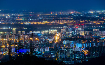俯瞰北京城市夜晚風光
