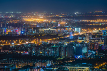 俯瞰北京城市夜晚風光