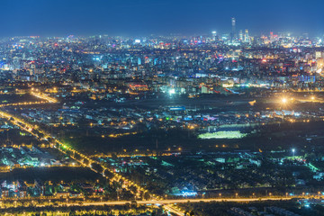 俯瞰北京城市燈火