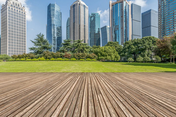上海地磚路面和高樓大廈