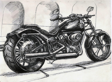 線描摩托車(chē)