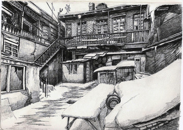 線描房屋