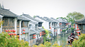 烏鎮(zhèn)傳統(tǒng)建筑水鄉(xiāng)風(fēng)光